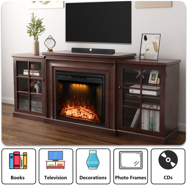 Canora Grey Ginney TV Stand for TVs up to 82" with Electric Fireplace